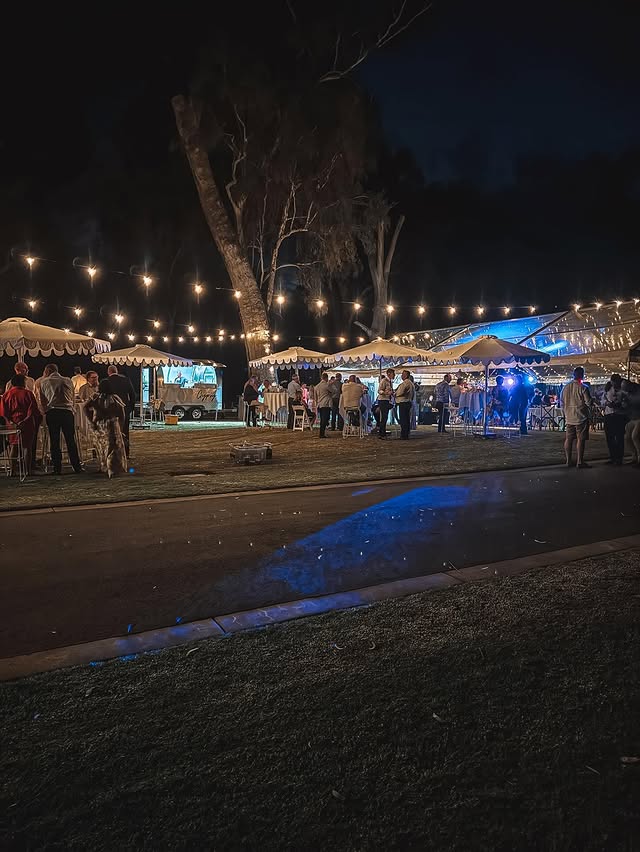 Little Gypsy catering at a magical evening wedding in Echuca Moama