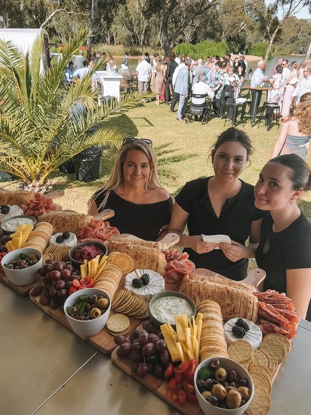 The Little Gypsy team at a wedding event with guests
